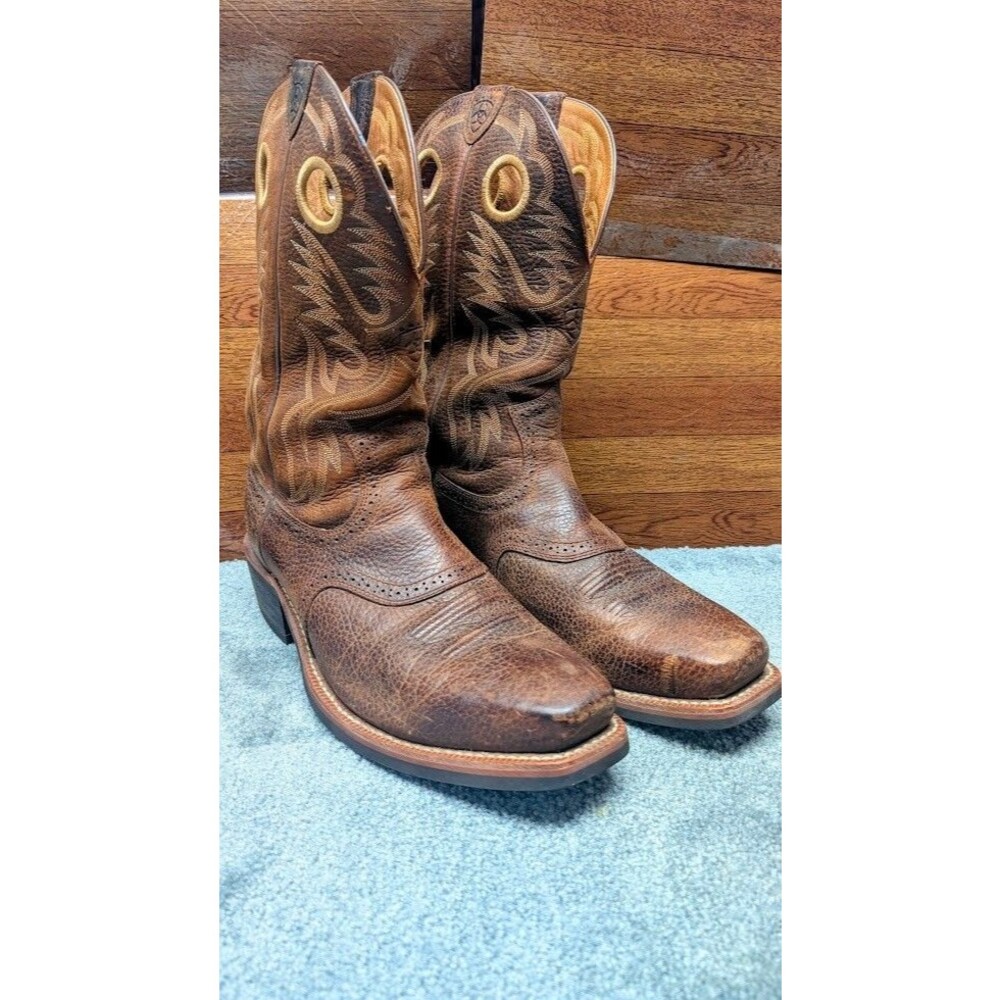 Ariat Heritage Roughstock 10002227 Men’s Western Boots Brown Leather Size 13D
